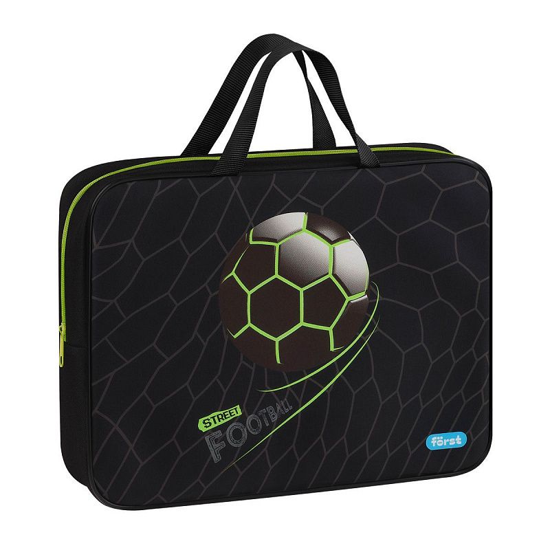Папка текстильная с ручками 1 отделение, А4 Först "Street Football", 350*265*80мм, текстиль, на молнии