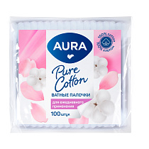 Ватные палочки Aura "Beauty", 100шт., полиэтиленовый пакет