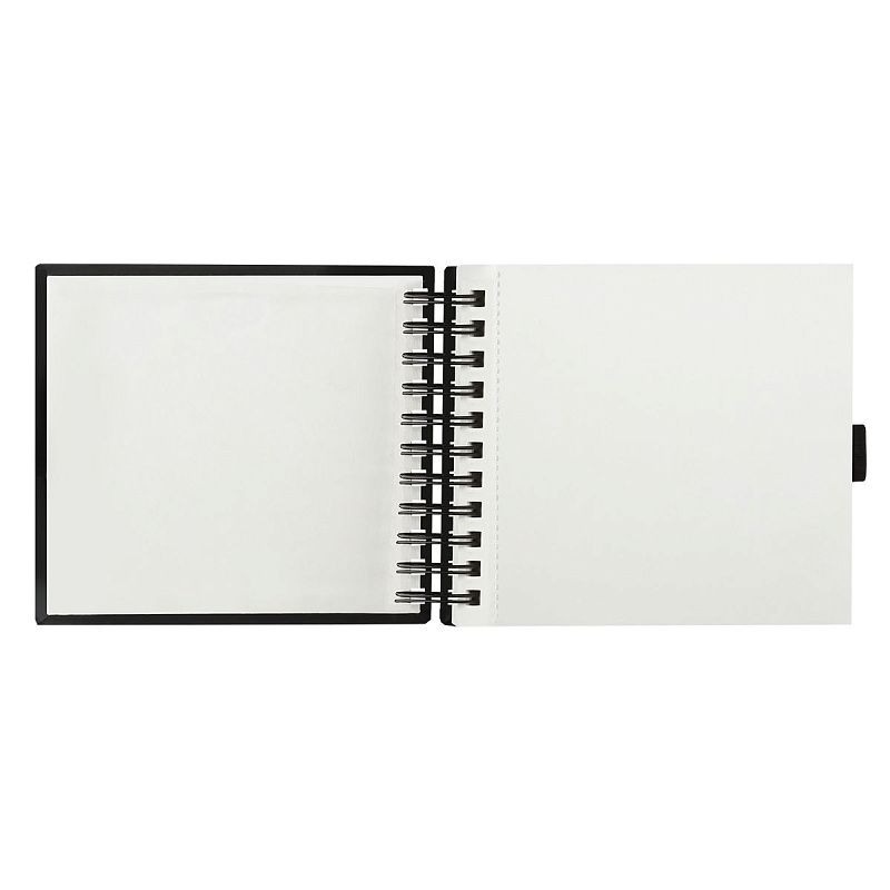 Скетчбук 100л., 150*150 Гамма "Студия", на спирали, черный, твердая обложка, на резинке, слоновая кость, 110г/м2