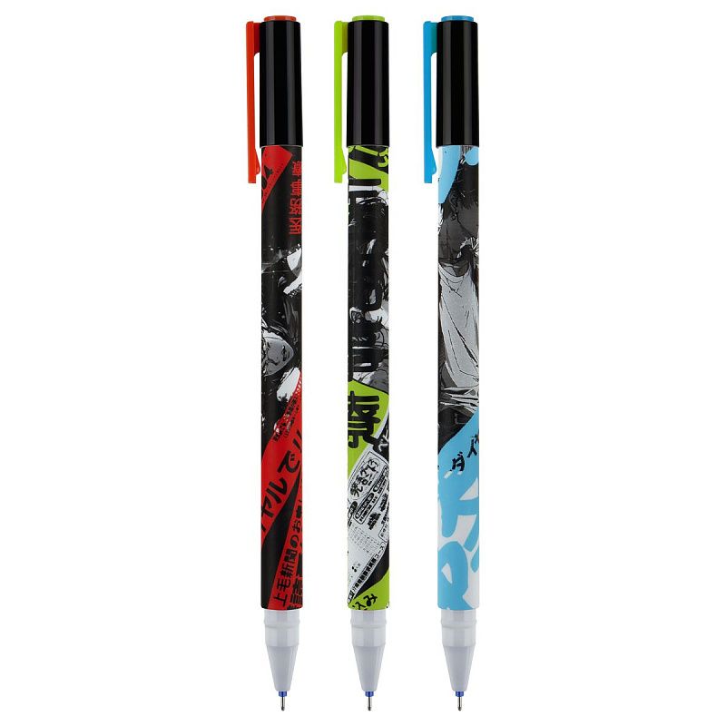 Ручка гелевая стираемая MESHU "Anime boys" синяя, 0,5мм, корпус ассорти 