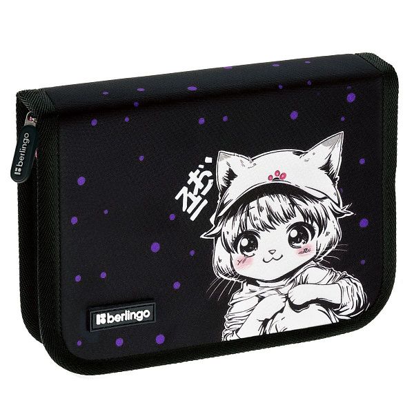 Пенал 1 отделение, 200*140*40 мм, Berlingo "Kawaii Dream", 1 дополнительная откидная секция, полиэстер