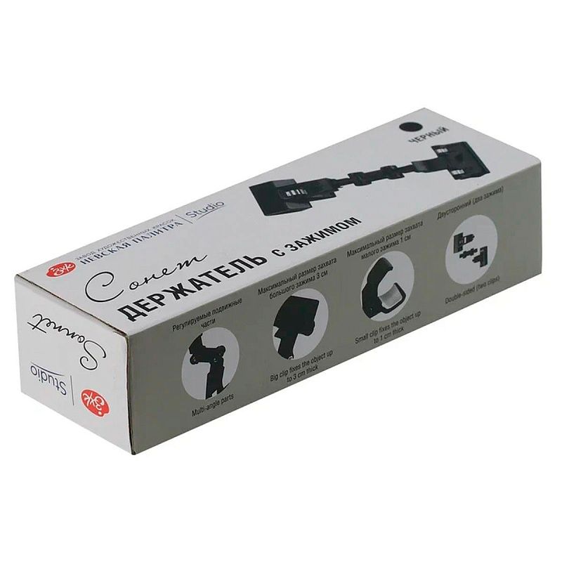 Держатель с зажимом "Сонет", пластик, черный NEW!