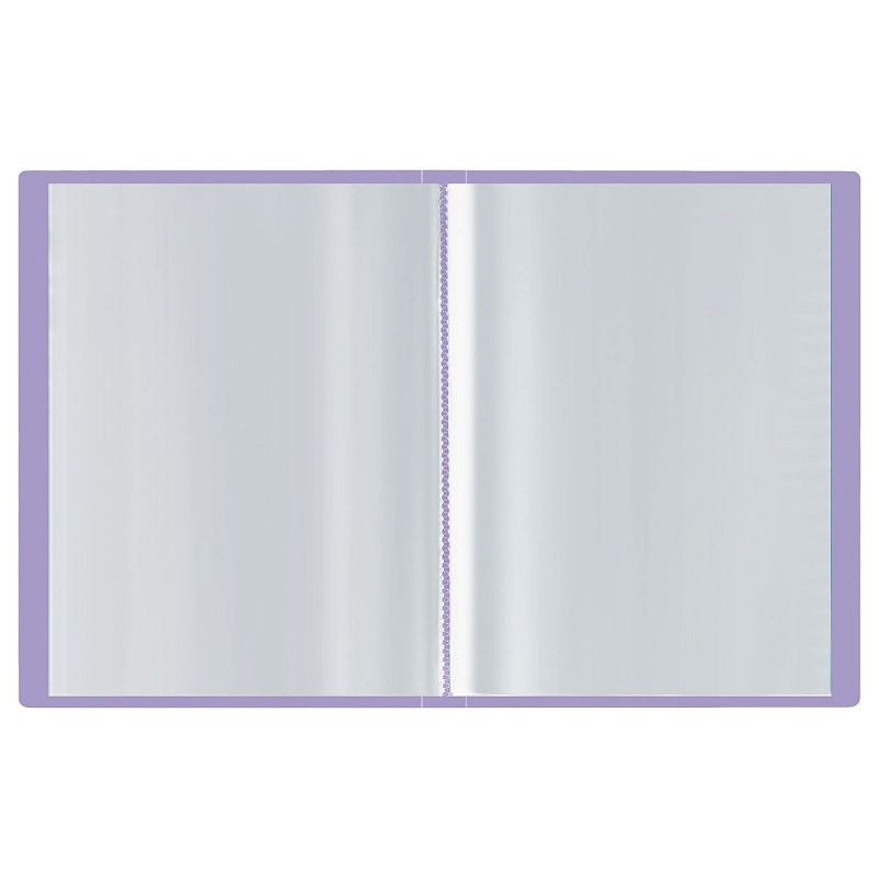 Папка с 30 вкладышами СТАММ А4, 17мм, 500мкм, пластик, пастель, фиолетовая 