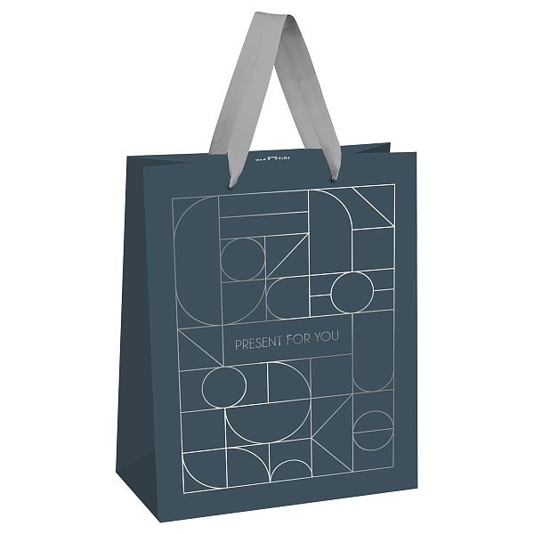 Пакет подарочный 26*32*12см MESHU "Strict lines", фольга, матовая ламинация