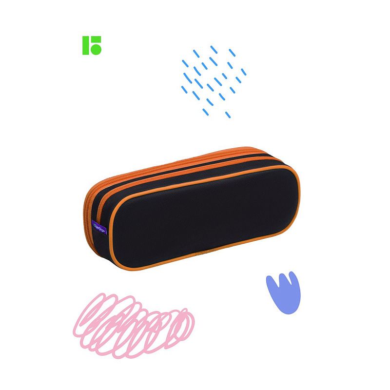 Пенал мягкий 2 отделения, 220*80*50 Berlingo "Peace", полиэстер, внутренний органайзер 