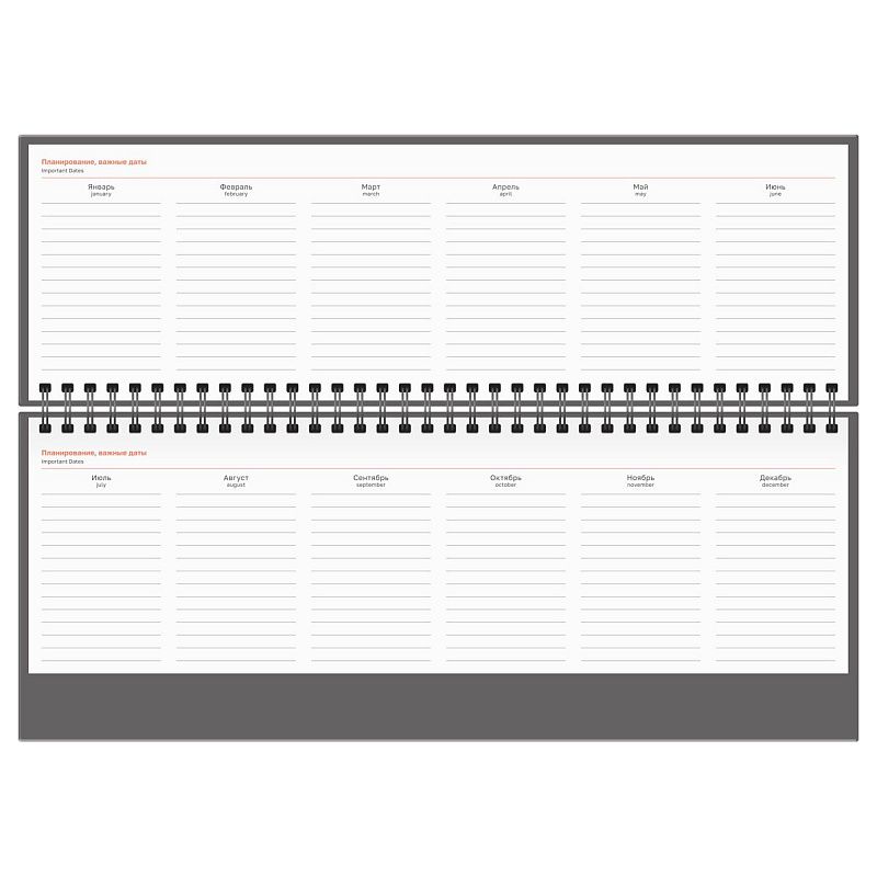 Планинг датированный 2026г., 64л., 330*130мм, балакрон, BG "Ariane.Black", чёрный, отд.фольгой