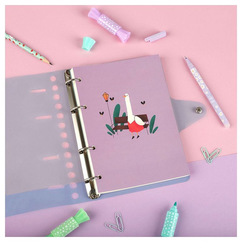 Тетрадь на кольцах 120л., А5, клетка MESHU "Quack-Quack", с пластиковой обложкой