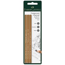 Набор угольных карандашей Faber-Castell "Pitt", 3шт., мягкий/средний/твердый, блистер