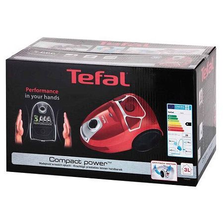 Пылесос TEFAL TW3953EA, с пылесборником, 2000Вт, мощность всасывания 750Вт, красный, 2211400166
