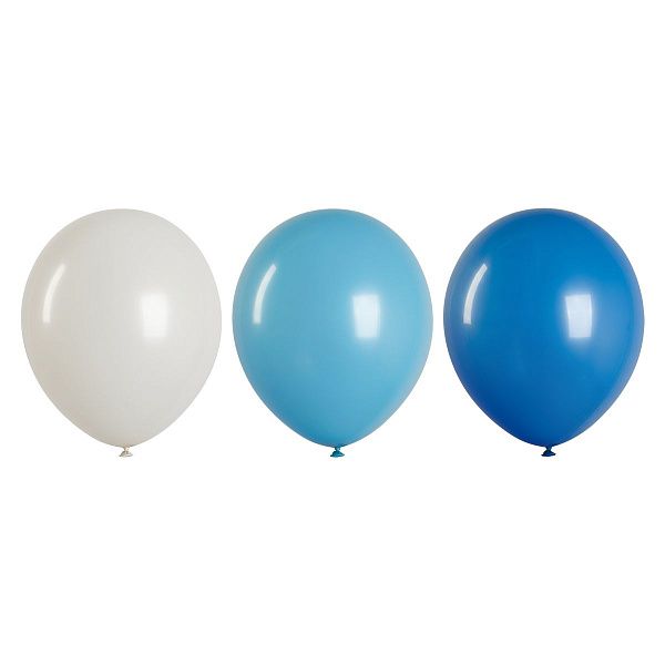 Воздушные шары, 25шт., М12/30см, MESHU, "Blue mood", пастель, 3 цвета ассорти