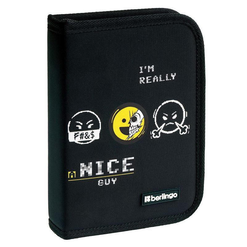 Пенал 1 отделение, 200*140*40 мм, Berlingo "I'm really a nice guy", 1 дополнительная откидная секция, полиэстер