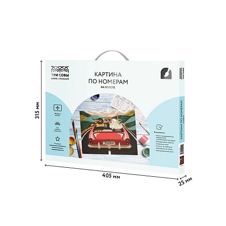 Картина по номерам на холсте ТРИ СОВЫ "В лето на кабриолете", 30*40, с акриловыми красками и кистями