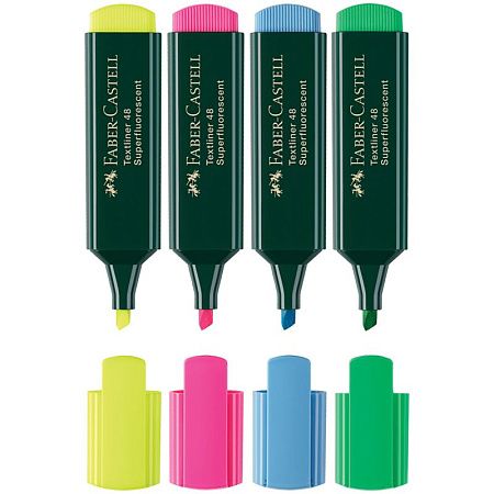 Набор текстовыделителей Faber-Castell "48" 04цв., 1-5мм, пластик. уп., европодвес 