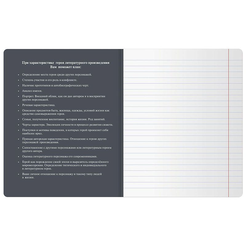 Тетрадь предметная 48л. BG "Сolor object" - Литература, soft-touch ламинация, тиснение фольгой, 70г/м2