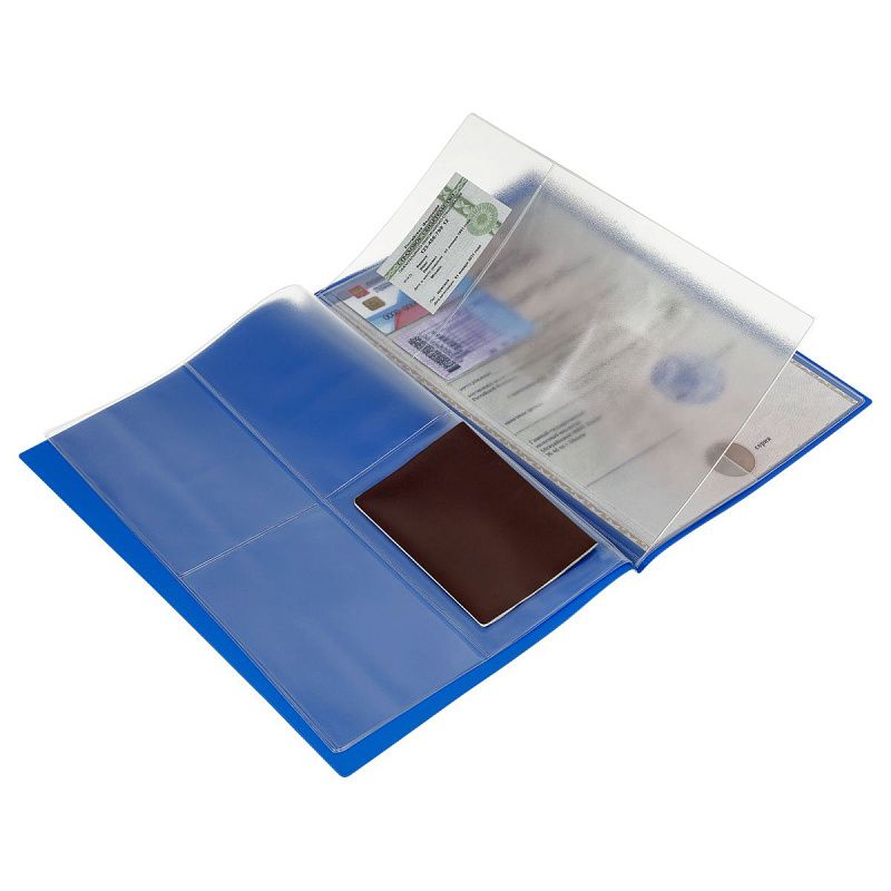 Папка для семейных документов А4, OfficeSpace, ПВХ, синяя, инд. упаковка, ШК 