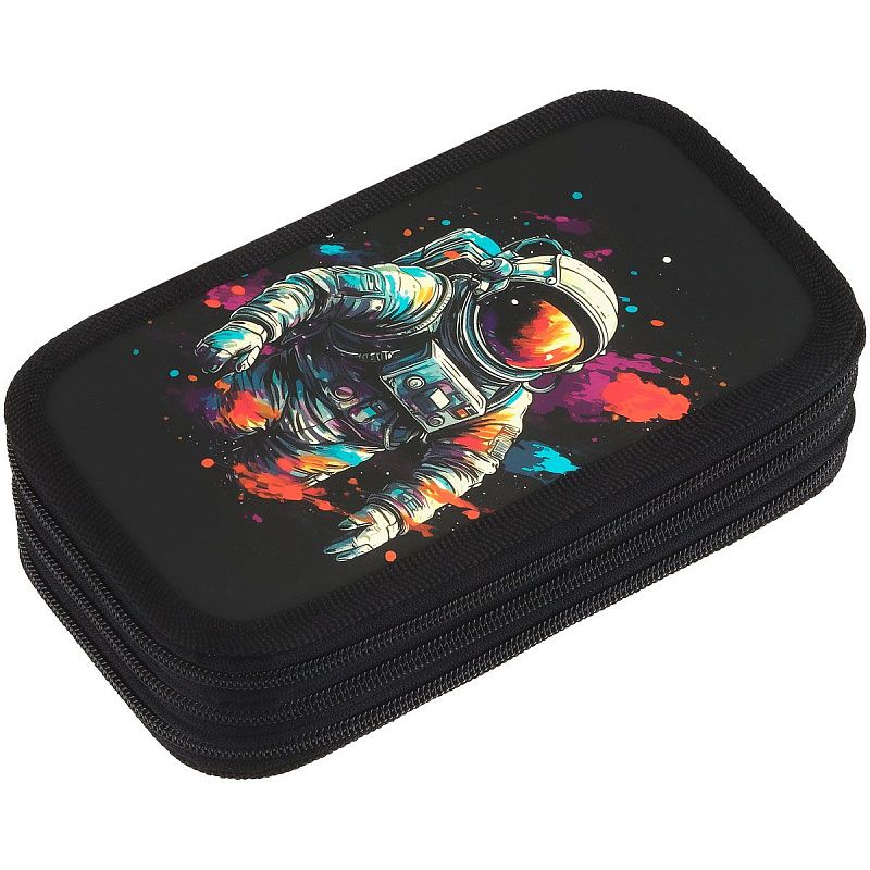 Пенал 3 отделения, 190*110 ArtSpace "Cosmic", ламинированный картон, софт-тач 