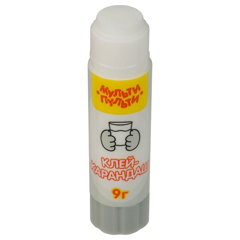 Клей-карандаш Мульти-Пульти "Котики", 09г, фигурный колпачок, ПВП, дисплей бокс, ассорти