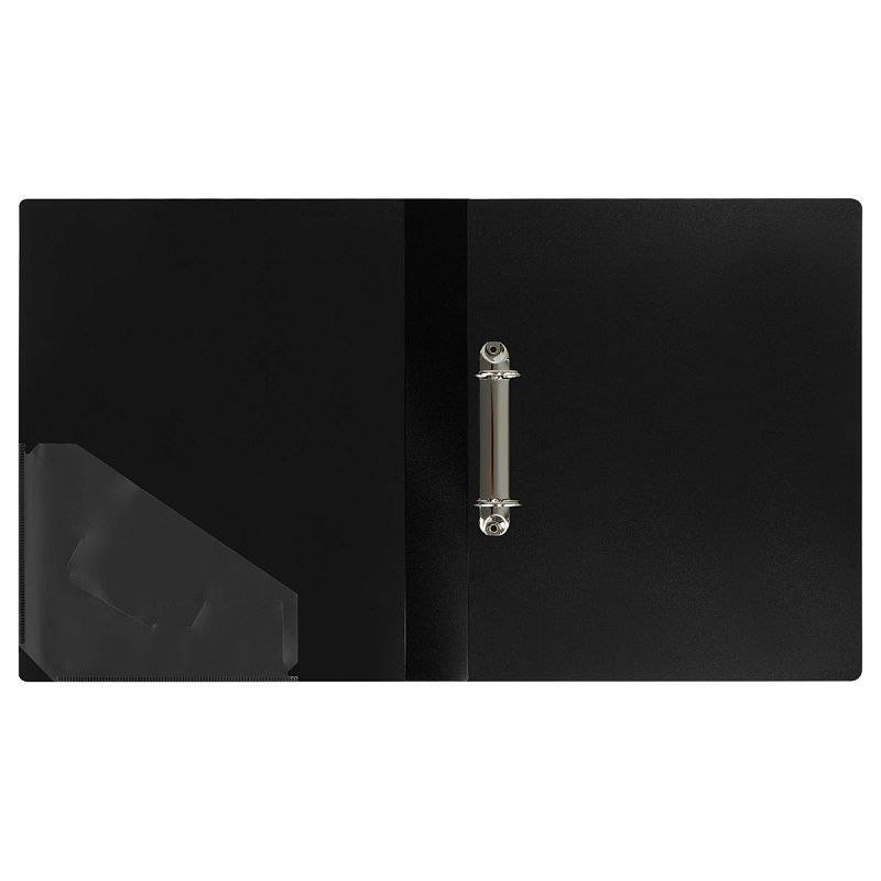 Папка на 2 кольцах СТАММ "Стандарт" А4, 40мм, 700мкм, пластик, черная 