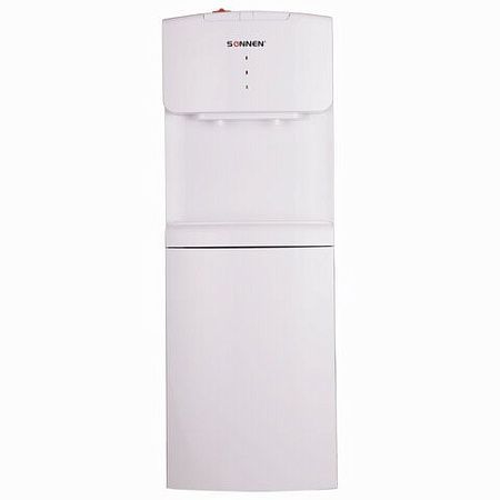 Кулер водораздатчик БЕЗ НАГРЕВА И ОХЛАЖДЕНИЯ, SONNEN FS-02N, напольный, 2 крана, белый, 454995