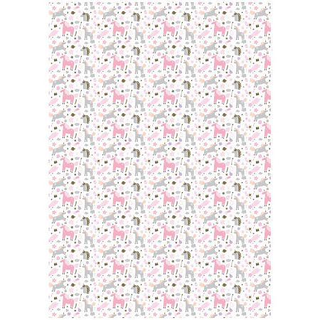Упаковочная бумага глянц. 70*100см, MESHU "Unicorns", 90г/м2