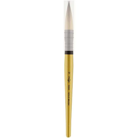 Кисть художественная синтетика Гамма "GOLD BRUSH", круглая №12, французское крепление, короткая ручка