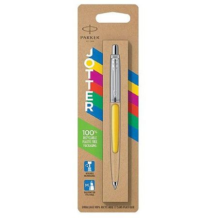 Ручка шариковая PARKER "Jotter Orig Yellow", корпус желтый, нержавеющая сталь, блистер, синяя, 2076056 