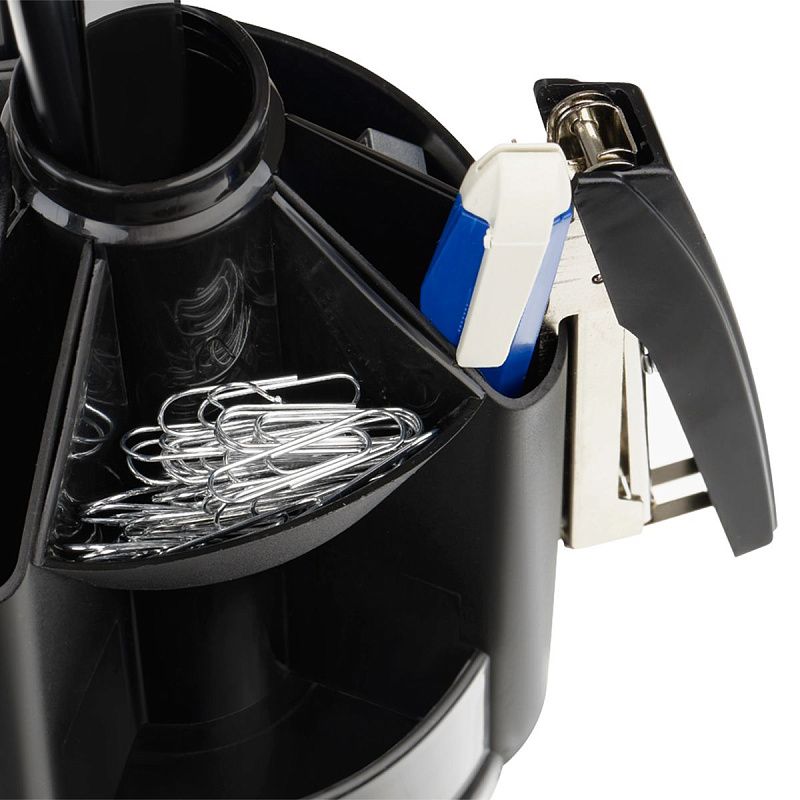 Набор канцелярских принадлежностей СТАММ "MiniDesk", 13 предметов, вращающийся, черный