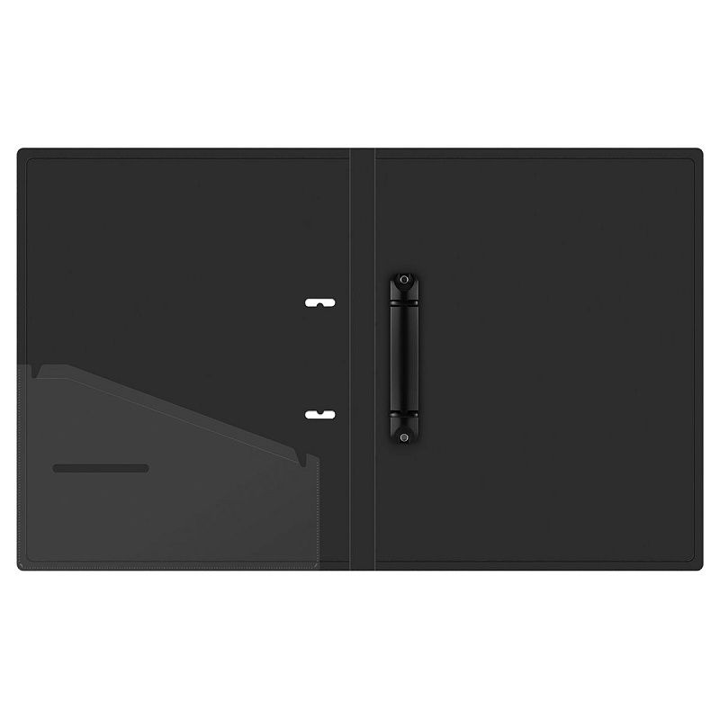 Папка на 2 кольцах Berlingo "Soft Touch", 24мм, 700мкм, черная, D-кольца, с внутр. карманом 