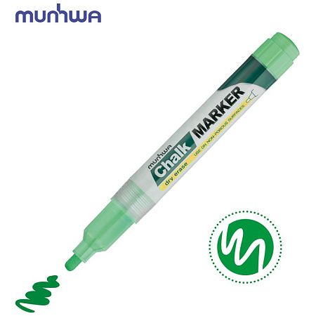 Маркер меловой MunHwa "Chalk Marker" зеленый, 3мм, спиртовая основа, пакет 