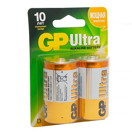 Батарейка GP Ultra D (LR20) 13A алкалиновая, BC2