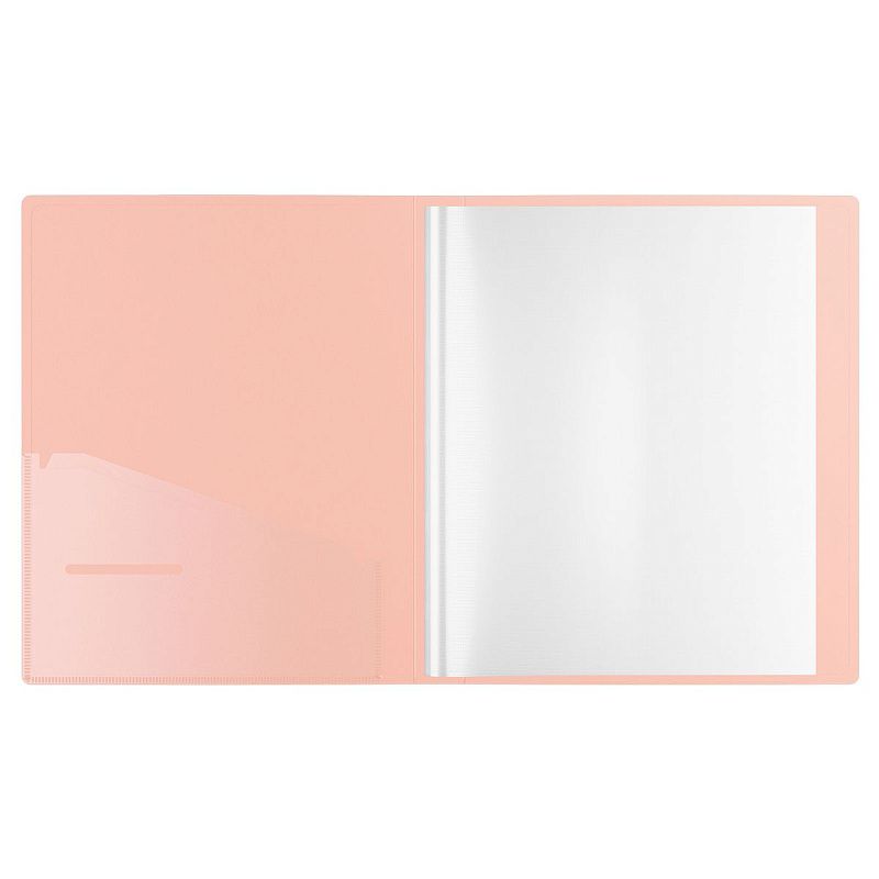 Папка с 60 вкладышами Berlingo "Soft Touch Pro", 30мм, 700мкм, с внутр. карманом, зеленая, внутр. розовая, софт-тач 