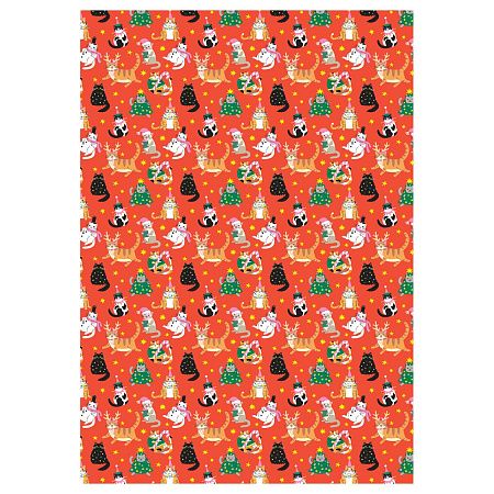 Упаковочная бумага глянц. 70*100см, MESHU "Christmas mood", 80 г/м2, ассорти, 3 дизайна