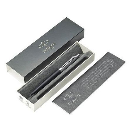 Ручка шариковая PARKER "Jotter XL", УТОЛЩЕННЫЙ корпус, черный матовый лак, детали из нержавеющей стали, синяя, 2068358 