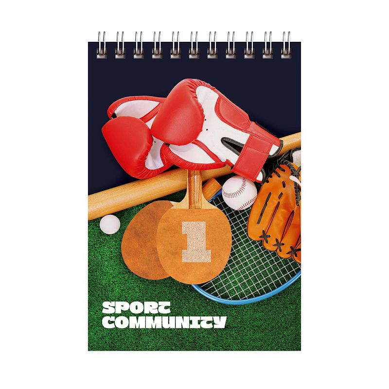Блокнот А6 40л. на гребне BG "Sport community"