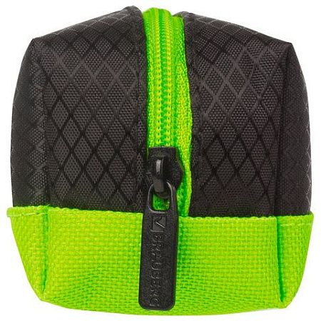 Пенал-косметичка BRAUBERG, мягкий, "Black&Bright", черно-зеленый, 21х5х5 см, 229005 