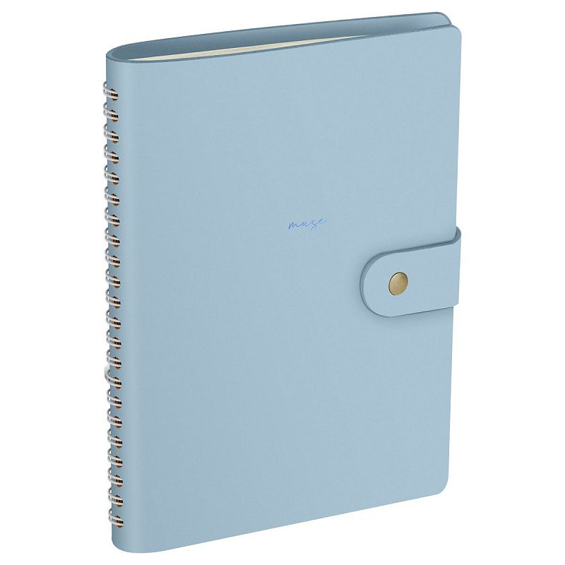 Записная книжка А5 96л. ЛАЙТ, кожзам, скрытый гребень, Greenwich Line "Pastel. Blue", блок в линию