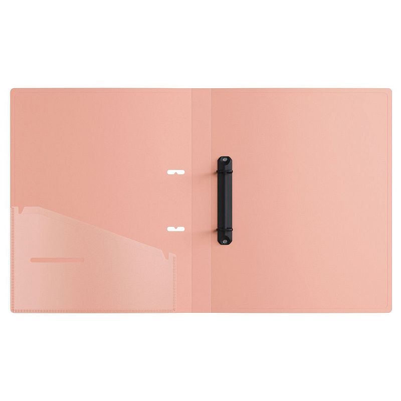 Папка на 2 кольцах Berlingo "Soft Touch Pro" A4, 25мм, 700мкм, D-кольца, с внутр. карманом, зеленая, внутр. розовая, софт-тач 