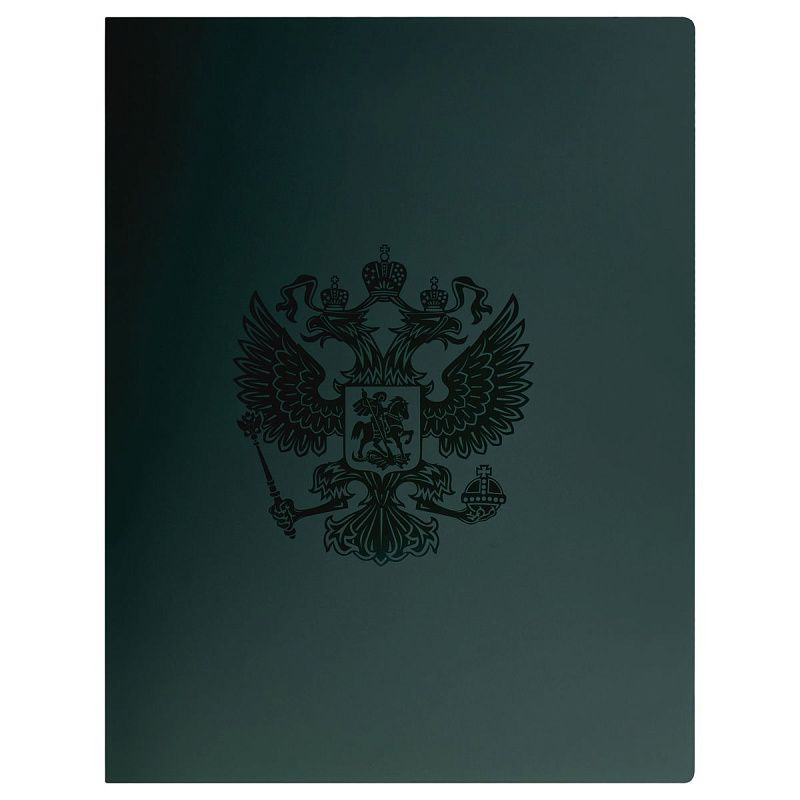 Папка с боковым зажимом СТАММ "Герб" А4, 17мм, 700мкм, пластик, изумруд 