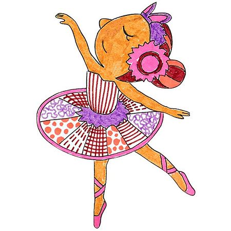 Набор для рисования Faber-Castell "Connector Ballerina" 33 фломастера+10 клипс+2 карты для раскраш.