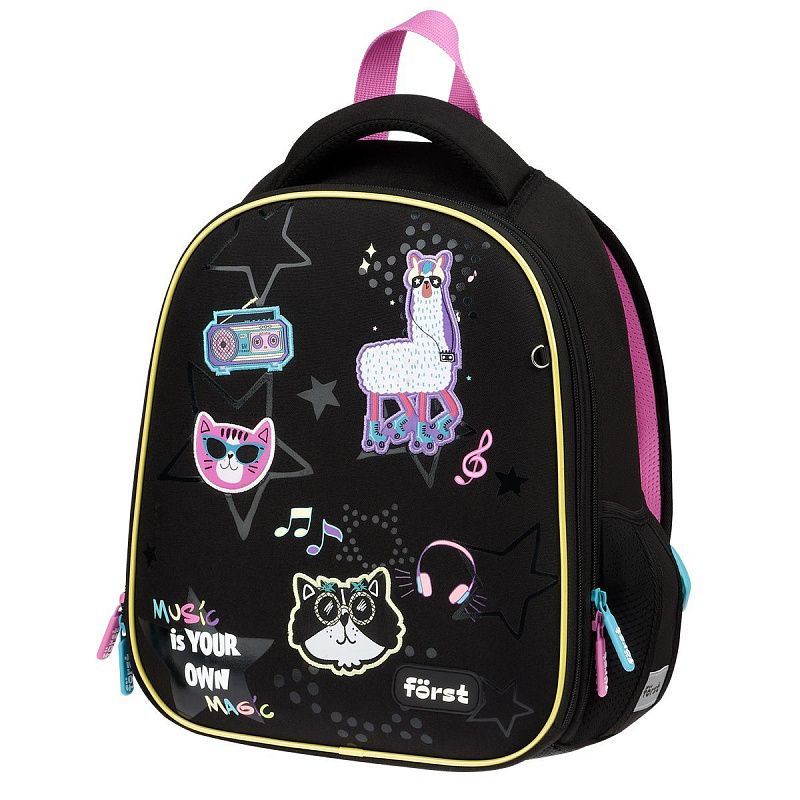 Ранец Först F-Top облегченный "Disco Lama" 36*28*15см, 2 отделения, 2 кармана, анатомическая спинка