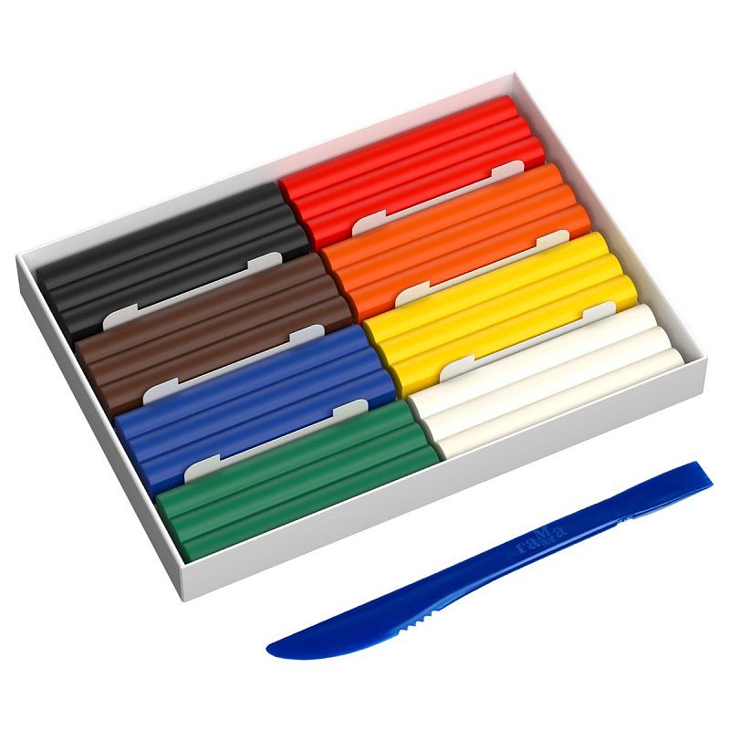 Пластилин восковой мягкий Гамма "Пчелка", 08 цветов, 120г, со стеком, картон. упаковка