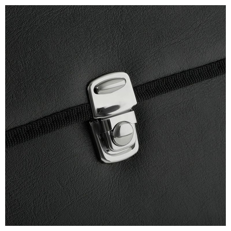 Портфель OfficeSpace "Siena", кожзам, черный, 2 отделения, метал. замок 