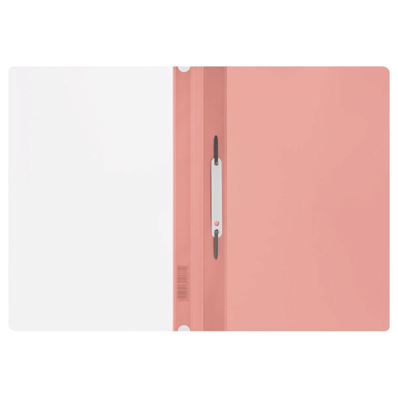 Папка-скоросшиватель пластик. перф. СТАММ "Акцент" А4, 180мкм, коралловая с прозр. верхом 