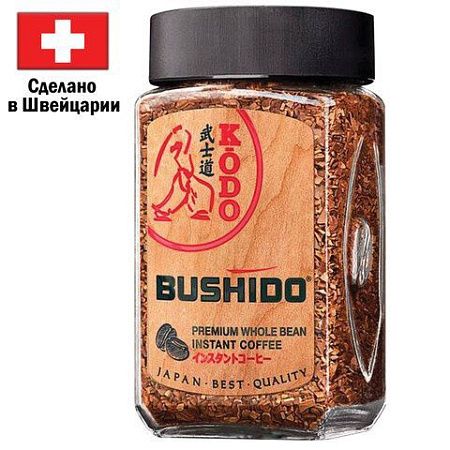 Кофе молотый в растворимом BUSHIDO "Kodo", сублимированный, 95 г, 100% арабика, стеклянная банка, BU09509001
