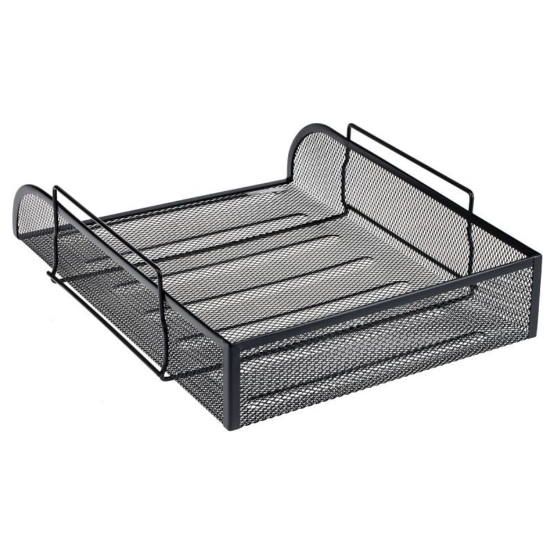 Лоток для бумаг горизонтальный СТАММ, металл, черный