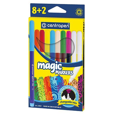 Фломастеры меняющие цвет Centropen "Magic", 08цв.+2, 10шт., картон, европодвес