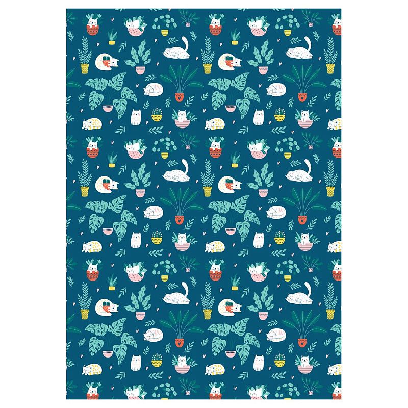 Упаковочная бумага глянц. 70*100см, MESHU "Cozy home", 80 г/м2, ассорти, 4 дизайна