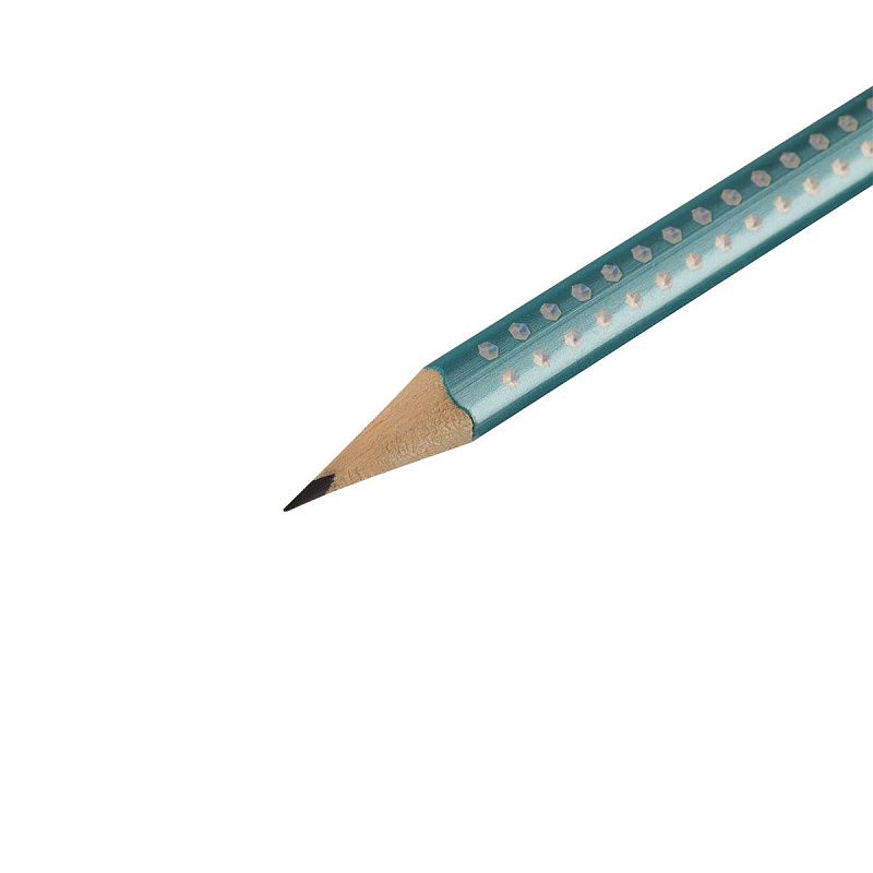 Карандаш ч/г Faber-Castell "Sparkle" В, трехгранный, заточен., голубой металлик 