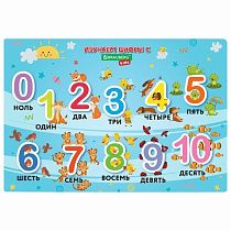 Настольное покрытие BRAUBERG KIDS для труда и творческих занятий, ПВХ, "Numbers", 50х35 см, 272361