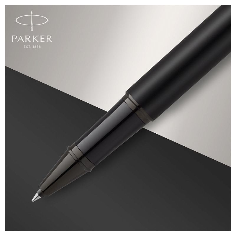 Ручка-роллер Parker "IM Achromatic Black" черная, 0,8мм, подарочная упаковка 